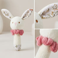 Baby Rattle Teether Toy Lightweight Rabbit Rattle with Bell Sensory Stuffed for Babies, Stroller, Crib