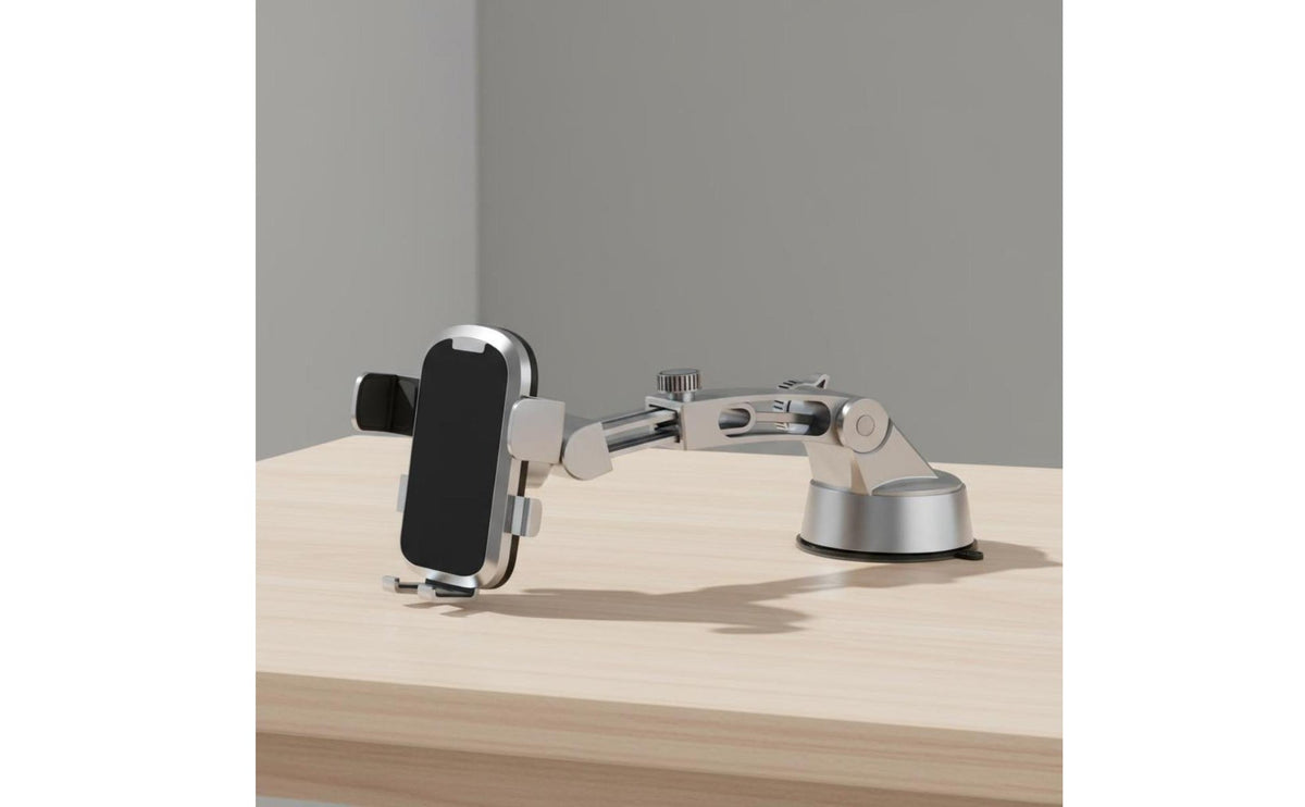 Adjustable Arm Dashboard Windshield Phone Mount Easy Installation Suction Cup Phone Mount Hands Unrestricted Mobile Accessory 360 Degree Rotation for Navigation, Driving