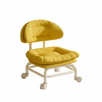 Quiet Scratch-Proof Wheels Upholstered Roller Seat with Backrest High-Density Foam Cushion Cushi Single D Caster Stool with Backrest 360° Swivel Mobile Seating Easy to Clean for Children, Hobbyists, Living Room, Bedroom, Home Office, Playroom