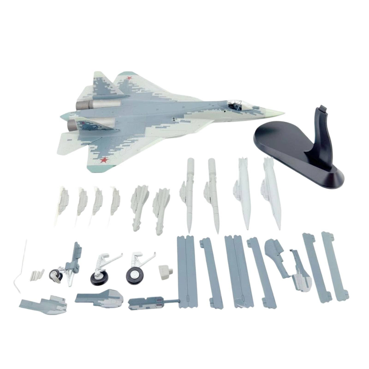 1:72 Scale Fighter Jet Pre-Assembled Russian-57 Airplane Model Russian Low-Observable Fighter Model Highly Detailed Die-Cast Jet