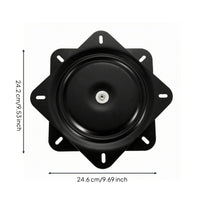 Mounting Slots Black Steel Turntable Base Slimline Square Mount Turntable Base Matte Heavy Duty Swivel Plate
