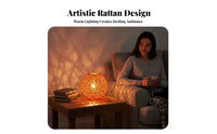 Hand-Woven Rattan Cover Lamp Cover Material Bird Nest Lamp Shade Farmhouse Decor Rattan Ball Lampshade for Homeowners, Renters, Restaurant, Cafe