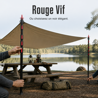 Telescopic Aluminum Tarp Poles for Outdoor Camping and Awnings, Square Tube Design