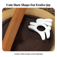 Wooden Hare Napkin Holder Creative Design Napkin Holder Rustic Design Hare Shaped Serviette Buckle for Hosts, Families, Parties