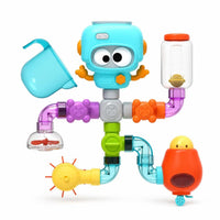 Clear Pipeline Toy with Water-Wheel Colorful Modular Bath Pipeline Safe DIY Water Pipe System Hands-on for Preschoolers