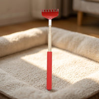 Back Scratcher and Cat Brush for Indoor Cats, Interactive Toy with Telescopic Scratcher Handle, Flexible Dog Comb, Cat Toy with Cleaning Button
