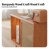 Rattan Woven Door Dog-Shaped End Table Playful creature Design Side Cabinet Multi-Purpose Home Furniture Narrow dimensions for Pet Lovers, Apartment Dwellers, Homeowners, Living Room, Bedroom, Entryway, Small Spaces
