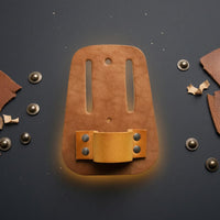 Leather Tool Holder Rectangular Belt Tool Holder Everyday Carry Belt Organizer Pocket-Style Work Gear Strong Stitching