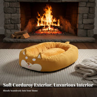 Large Dog Bed Four-Season Use Washable Dog Lounger Removable Cover Bolster Pet Bed for Medium Dogs