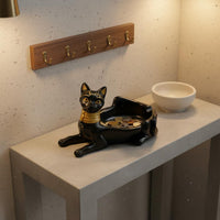 Egyptian Feline Organizer Decorative Feline Jewelry Storage Box Tabletop