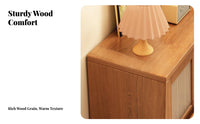Modular Credenza with Retractable Doors Easy to Clean Underneath Bookcase