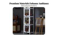 Modern Design Unrestricted Standing Wine Cabinet Space Saving Tall Slim Display Cabinet Large Capacity Narrow Liquor Display Unit Dust-Proof for Collectors, Apartment Dwellers, Living Room, Home Bar, Bedroom, Kitchen