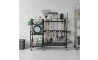 Heavy Duty Garden Tool Organizer with Wheels High-Capacity Rolling Garden Tool Rack Multi-Function Space-Saving for Gardeners, Homeowners