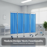 Foldable Mobile Medical Separator Lockable Casters Wheeled Privacy Partition On casters Folding separater Freestanding Design for Clinic Staff, Therapists, sectionedice Workers, Hospital, Physiotherapy Room, Nursing Home
