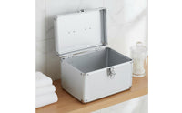 Portable Tool Case Lockable Latch Locking Makeup Train Case Easy to Clean Aluminum Frame Storage Box for Technicians, Home, Work