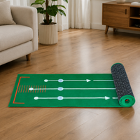 Golf Putting Mat 50x300cm, Mini Golf Training Mat with Artificial Turf, Portable Putting Mat for Home & Office, Indoor Practice Mat with Balls