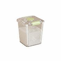 Proof Rolling Rice Dispenser Bin Transparent Body Airtight Grain Storage Bin for Kitchen, Pantry