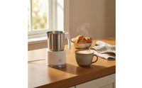 Stainless Steel Electric Milk Frother Transparent Lid Automatic Milk Frother Compact