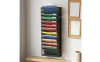 13-Tier File Rack Painted Coated Metal Mesh File Organizer Frame Vertical Tray Organizer