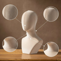 Mannequin Head with Shoulders Pin-Insertable Mannequin Bust with Shoulders Tabletop Life Size for Boutiques, Retail Counters