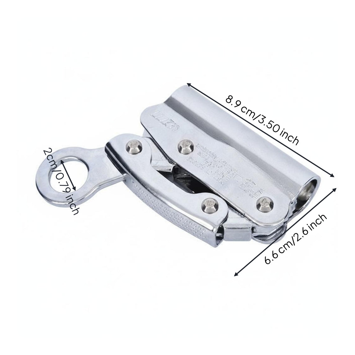 Riveted Construction 16 Mm Rope Grab Compact Self-Locking Rope Grab Silver Metal Safety Gear for High-Altitude Work