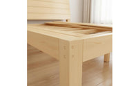 Fir Wood Slatted Bed Economy Model Solid Wood Bed Frame Reinforced Support Bedstead for Rental Apartment, Dorm Room