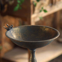 Vintage Bird Feeder Distressed Finish Antique Style Bird Feeder Easy to Maintained Garden Decor for Patio
