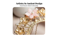 Traditional Chinese Attire Headpiece Sweet Design Rose Bead Fluttering Crown Fluttering Hair Crown Vintage Inspired Ancient