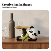 Panda Statue Housewarming Gift Resin Panda Statue Creative Design Small Animal Figurine for New Homeowners, Collectors, Living Room, Bookshelf, Office