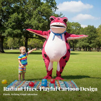 Full Body Inflatable Frog Costume Funny Look Frog Character Suit Cute Look Performance Wear Twin Fan for Entertainers, Party-&moveers, Halloween, Street Performances, Festivals, Promotional Events