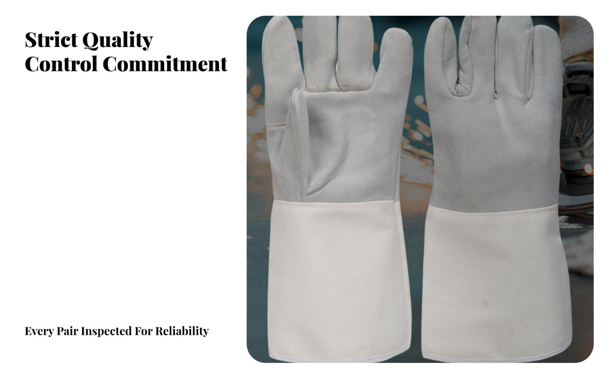 Anti-Splash Metalworking Gloves Multi-Layered Protection Long Leather Metalworking Gloves Retardant for Welders, Metalworkers, Foundry