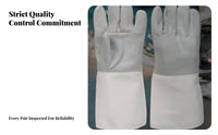 Anti-Splash Metalworking Gloves Multi-Layered Protection Long Leather Metalworking Gloves Retardant for Welders, Metalworkers, Foundry