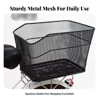 Cycle Rear Basket Multipurpose Rear Bike Basket Rust-Resistant Waterproof Cover Included for Students