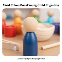 Color Sorting Toy Set Educational Philosophy Following Color Sorting Balls and Cups Set Early Learning Wooden Ball and Cup Game for Young Children
