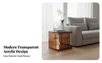 Transparent Look 2-Tier C-Shaped End Table Modern design Storage Rack Multi-Functional Household Furniture multipurpose Use for Apartment Dwellers, Homeowners, Students, Living Room, Small Spaces, Home Office, Next to Sofa
