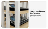 Multi-Tier Audio Equipment Cabinet Stable Structure Power Amplifier Stand Sturdy Metal Frame Adjustable High-Fidelity Component Shelf for Living Room