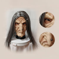 Half-Face Mask with Hair Grotesque Latex Half Mask One Size Fits Most for Adults