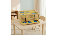 Geometric Cabinet Educational Inset Cabinet Wooden Drawer Chest for Teachers, Parents, Playroom