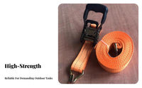Ratchet Fastening Strap 4400-Pound Strength Breaking Strength Double Hook Cargo Non-Slip Grip Coated Handle Transporting Equipment for Movers