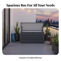Large Capacity Garden Storage Bench Weather-withstandant outdoor storage container sturdyDuty Outdoor Furniture Easyraise Lid for Homeowners, Families, Courtyard, Backyard