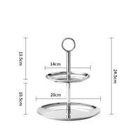Dessert Display Stand with Circular Grip Handle Tabletop Two-Tier Display Stand Stable Tiered Serving Tray for Weddings