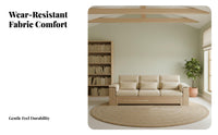 Upholstered Sofa with Integrated Side Table sturdy Wood Frame Couch Nordic Design Living Room Seating for Students, Home Workers, Small Spaces, Bedroom