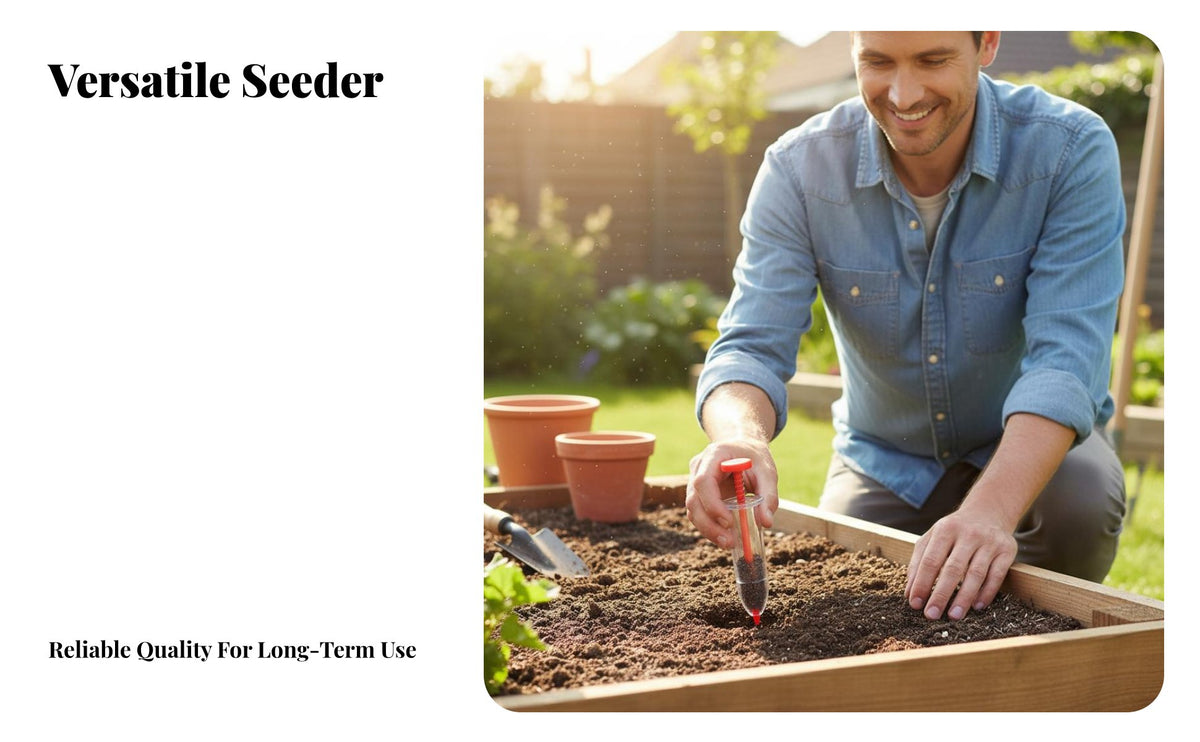Manual Sower Compact and Portable Adjustable Sower Easy to Use Sowing Tool for Gardeners, Beginners, Garden, Vegetable Bed Ling Trays