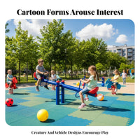 2-Person coil Teeter-Totter Double Seat Design Balancing seesaw Promotes Balance and Coordination Outdoor Play Equipment for Playground, recreational area, Lawn