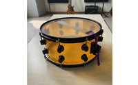 14inch Snare Drum with Black Hardware Translucent Acrylic Snare Drum Glossy for Drummers, Artists, Live Stage, Practice Room