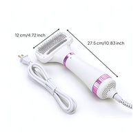 2-in-1 Pet Grooming Dryer Brush Adjustable Temperature Dog Hair Dryer with Brush Portable Cat Grooming Blower Fast-Drying for Dogs