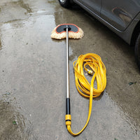 Cleaning Brush with Cotton Mop Head for Car Washing, Car Detailing Tool with Quick Connector and 10m Hose, Car Wash Brush Long Handle Design