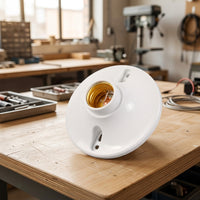 Ceiling Light with Ceiling Rose for Pendant Light, E27 Lamp Holder for Living Room, Plastic Bulb Holder with Screw Fixing, 220V Ceiling Mount