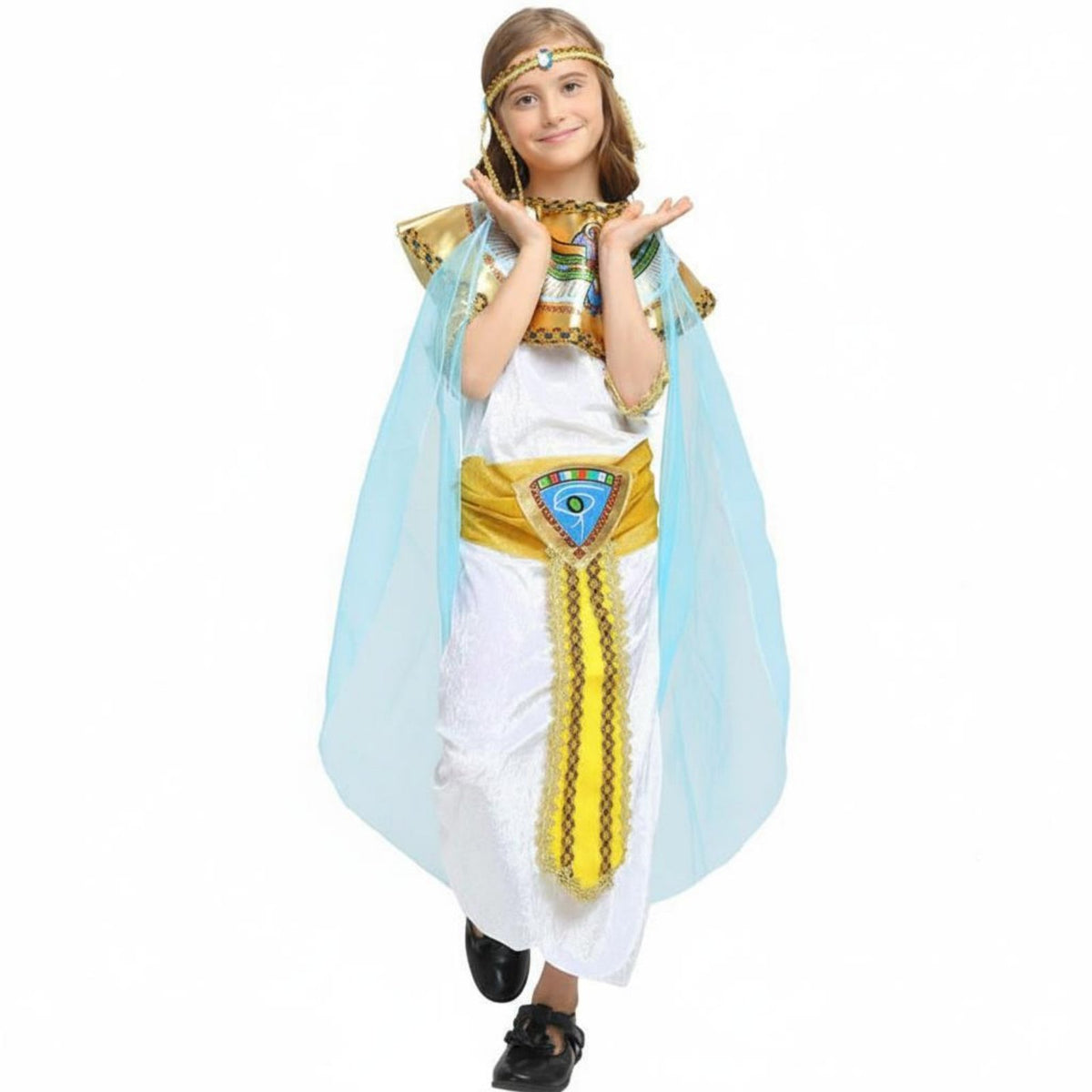 Kids Pharaonic Costume & Comfortable Fit Childrens Pharaoh Costume Breathable & Lightweight Girls Nile Royalty Attire Dress for Stage Performance