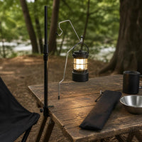 Portable Aluminum Alloy Camping Lantern Stand with Clamp and Storage Bag